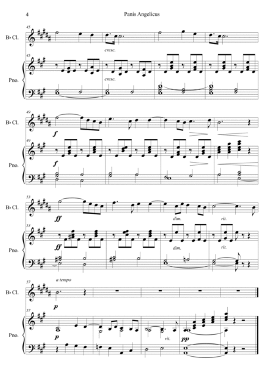 Panis Angelicus Clarinet Solo scores gallery preview page 4
