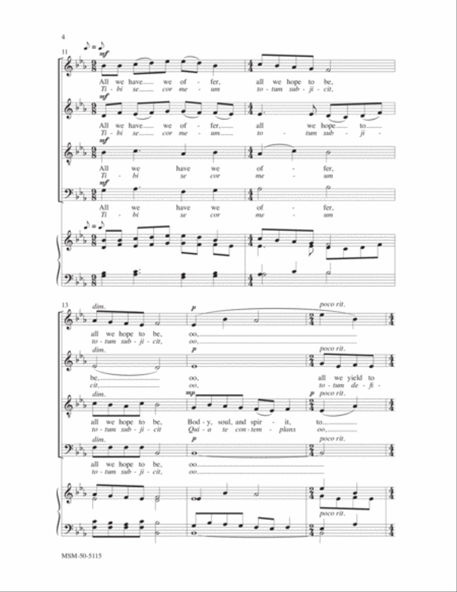 O Savior, Blessed Savior (Adoro te devote) 4-Part scores gallery preview page 4
