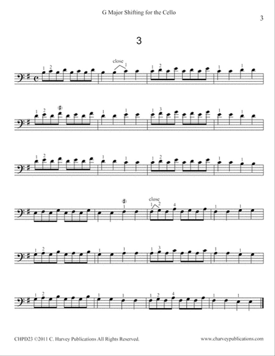 G Major Shifting for the Cello Cello Solo scores gallery preview page 5