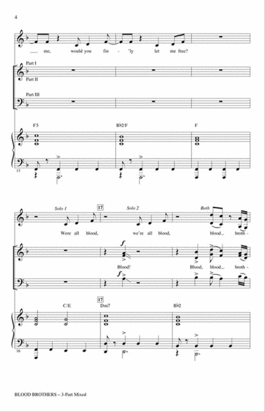 Blood Brothers 3-Part scores gallery preview page 3