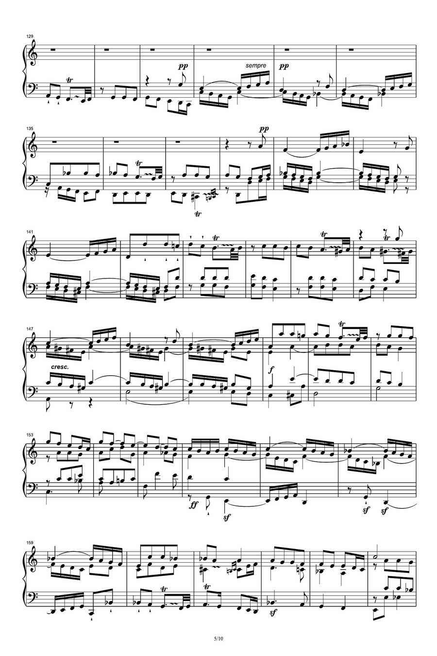 Beethoven Sonata in A Major, Op.101 Movement 3-4 Piano Solo scores gallery preview page 5