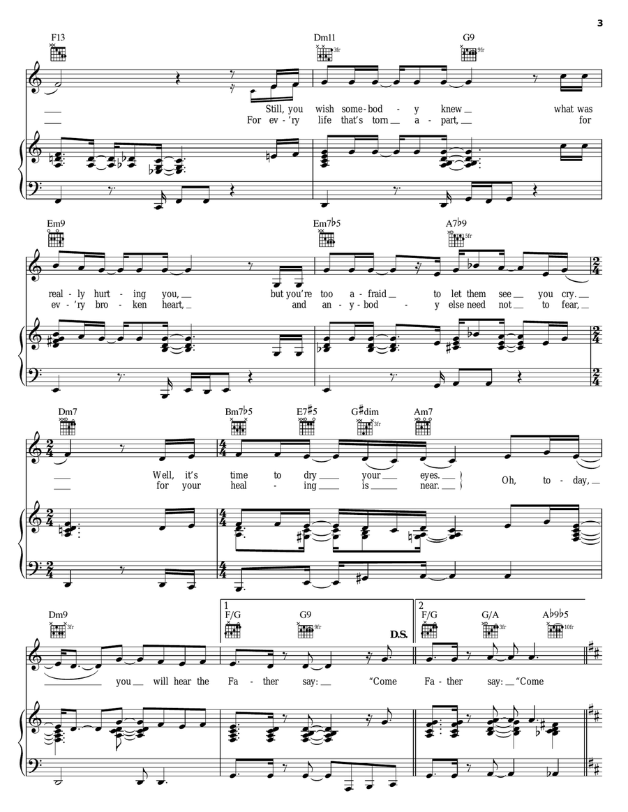 Come Closer To Me Piano, Vocal, Guitar scores gallery preview page 3