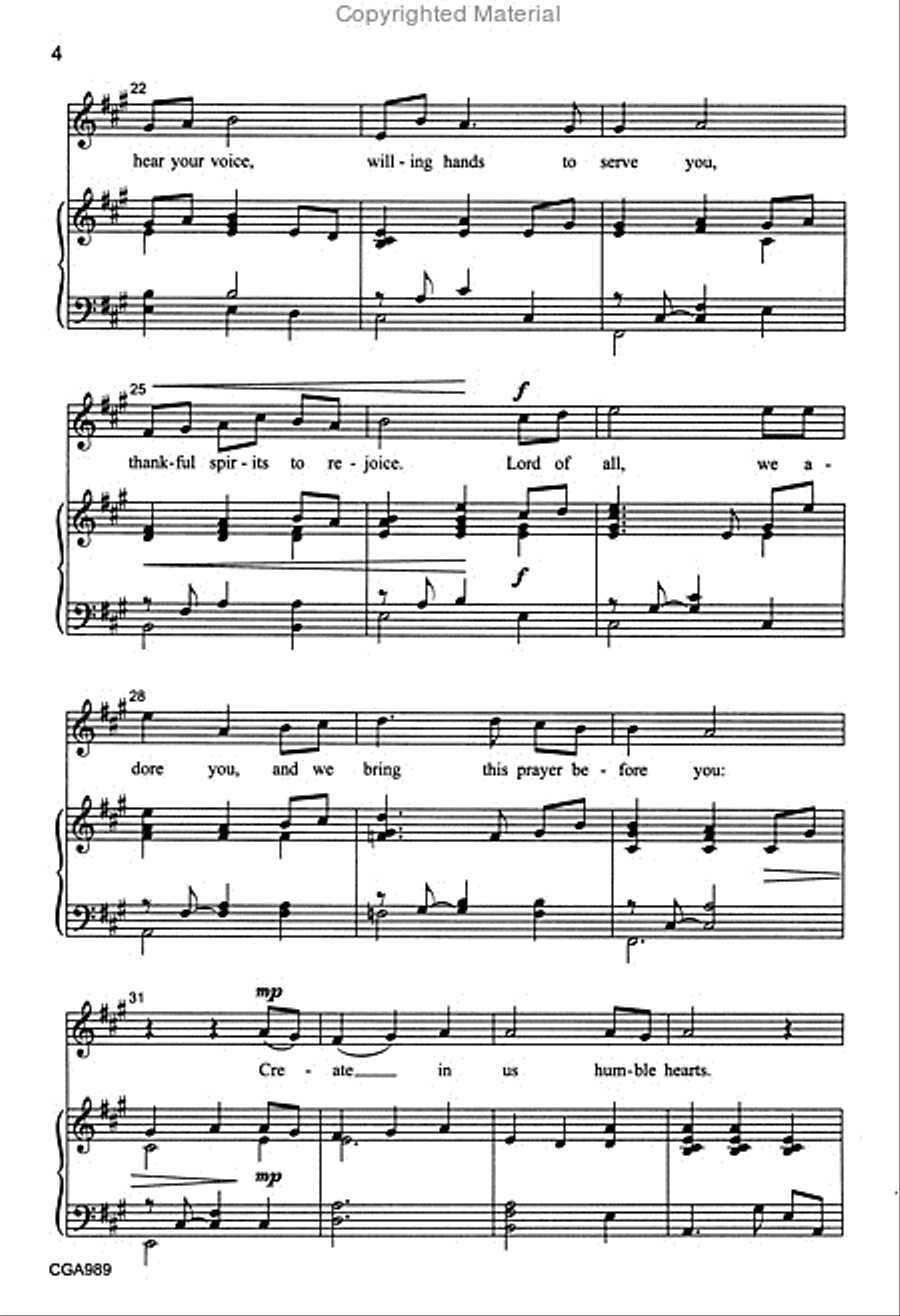 A Prayer for Humility (Unison) Unison Choir scores gallery preview page 4