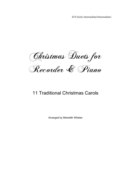 Christmas Duets for Recorder & Piano: 11 Traditional Carols image number null