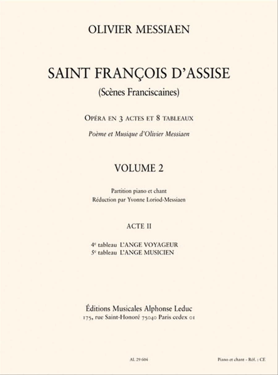 Saint Francois D'assise, Vol. 2 (acte Ii, 4e Et 5e Tableaux) Reduction Chant Reduction scores gallery preview page 1