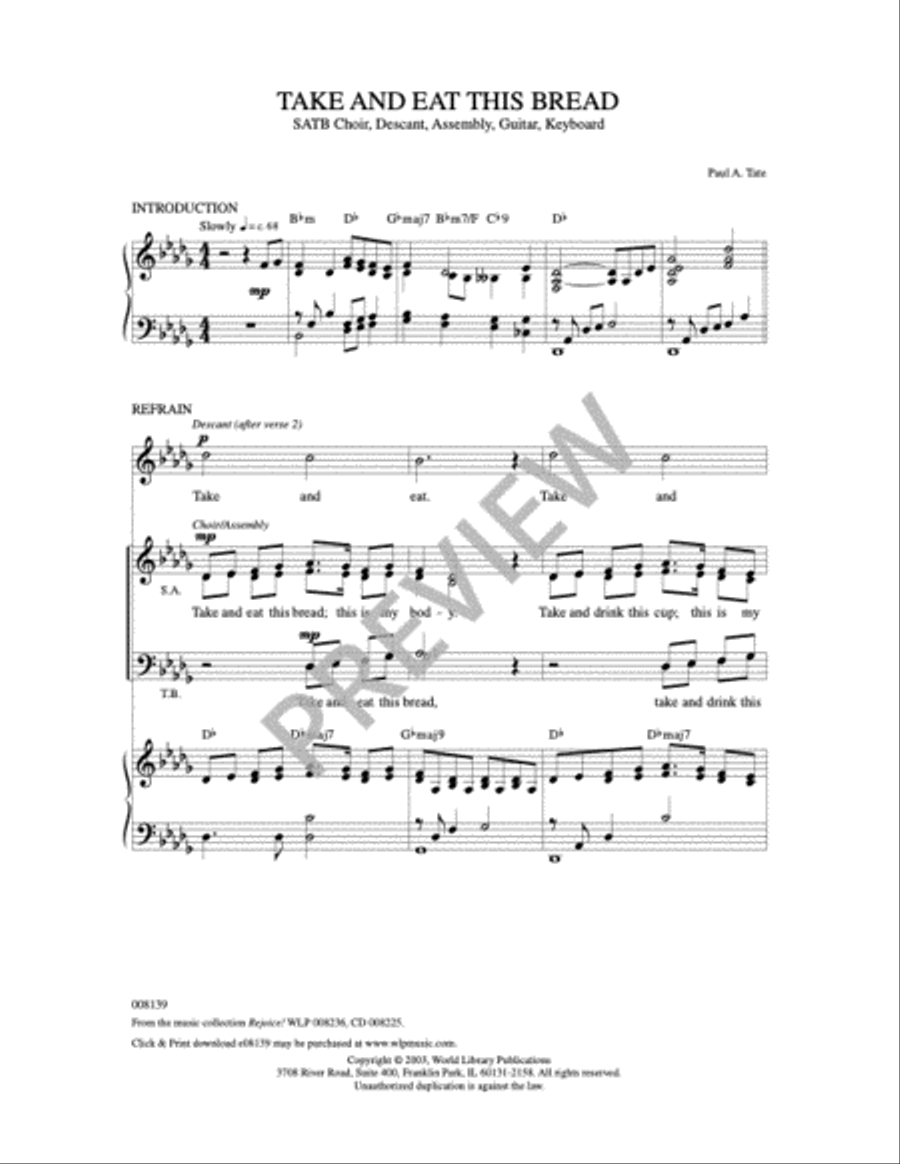 Take and Eat This Bread 4-Part scores gallery preview page 7