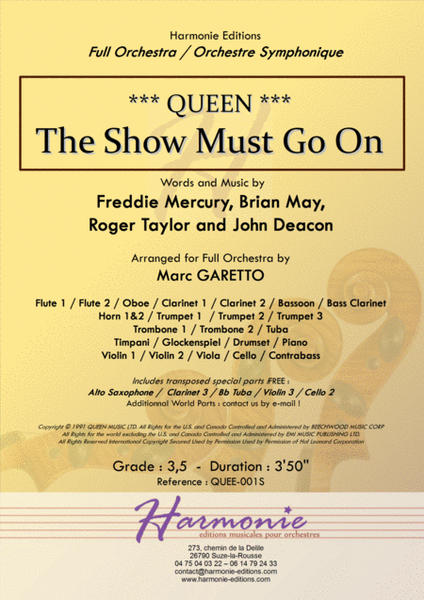 The Show Must Go On - QUEEN - Freddie Mercury FULL ORCHESTRA Arrangement image number null