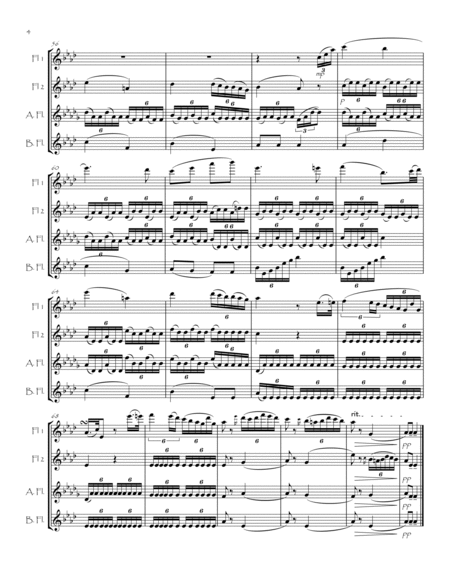 Sonata No8 "Pathetique" Op13 No2 for Flute Quartet image number null
