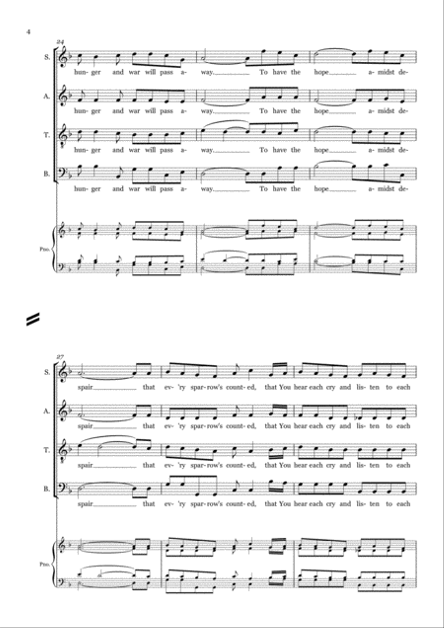To Believe 4-Part scores gallery preview page 4