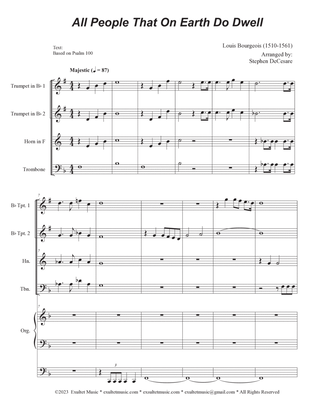 All People That On Earth Do Dwell (Vocal Quartet - (SATB) (Full Score) - Score Only