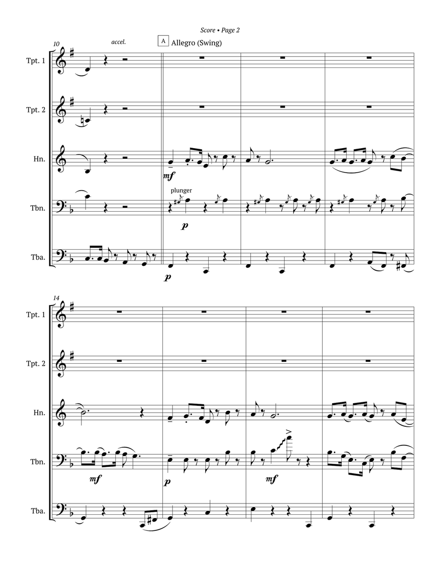 Rudolph The Red-nosed Reindeer Brass Quintet scores gallery preview page 3