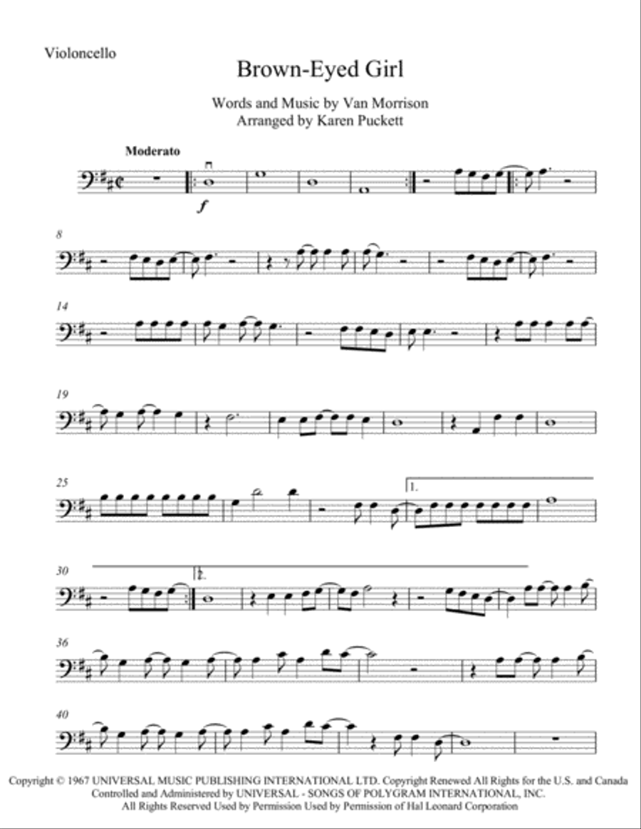 Brown Eyed Girl String Quartet scores gallery preview page 3