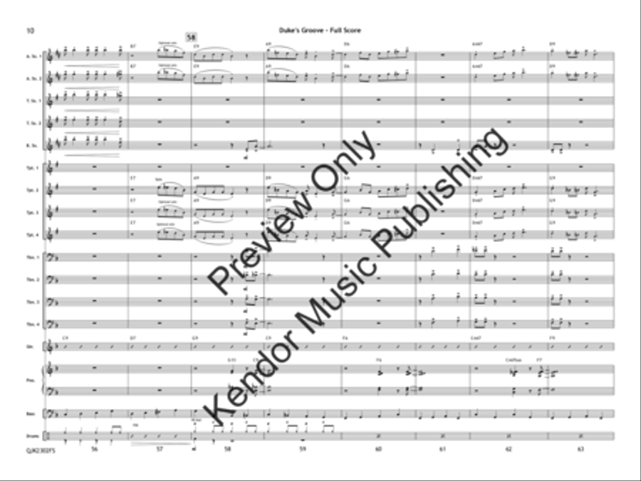 Duke's Groove (Score) Jazz Ensemble scores gallery preview page 11