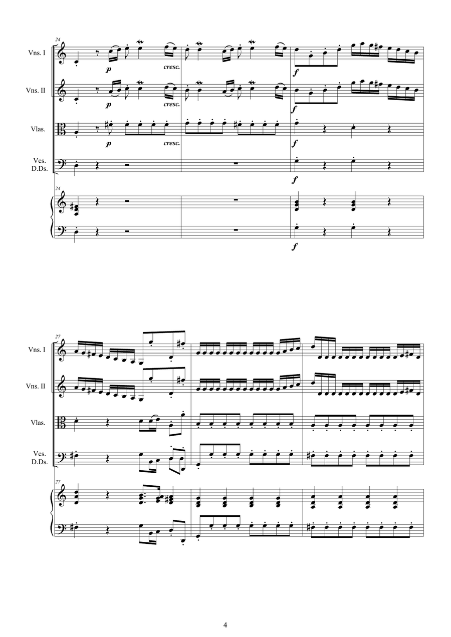 Vivaldi - Sinfonia in C major RV 112 for Strings and Cembalo Chamber Orchestra scores gallery preview page 4
