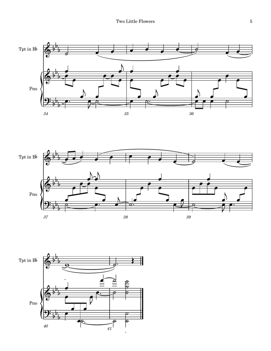 Two Little Flowers (And Dedicated to Them) B-Flat Trumpet scores gallery preview page 6