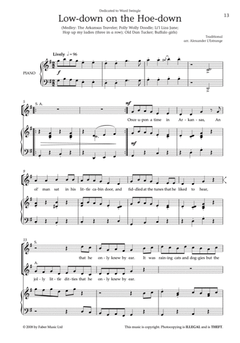 O Shenandoah and other American folksongs - SA/Piano image number null