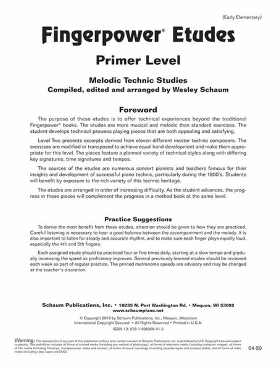 Fingerpower – Etudes Primer Piano Method scores gallery preview page 3