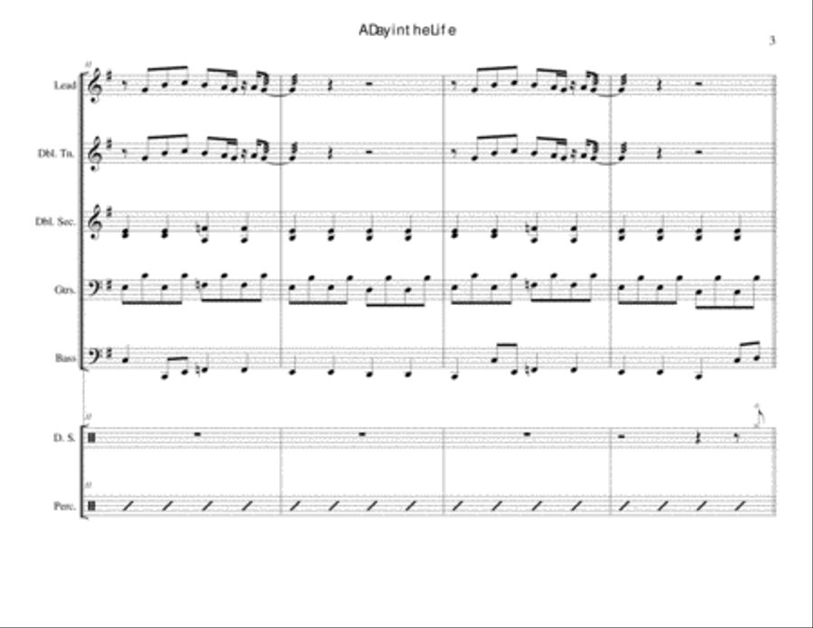 A Day In The Life Steel Drum Band scores gallery preview page 3