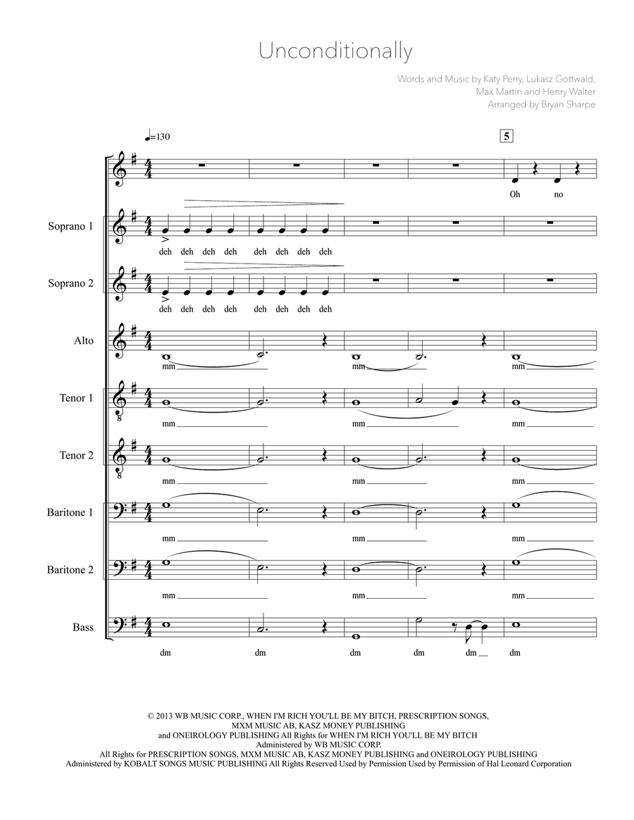 Unconditionally Unconditionally A Cappella scores gallery preview page 1