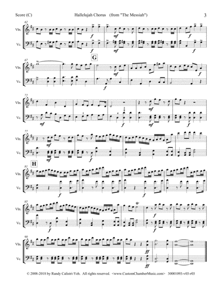 Hallelujah Chorus - Handel Messiah (violin/cello duet) image number null