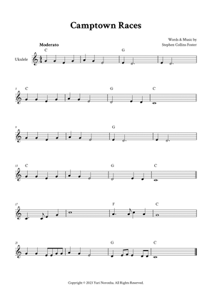 Camptown Races - For Ukulele in C (with Chords)