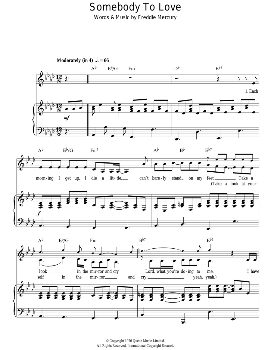 Somebody To Love Guitar scores gallery preview page 1