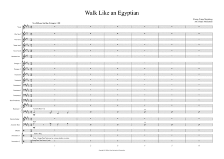 Walk Like An Egyptian Jazz Ensemble scores gallery preview page 1