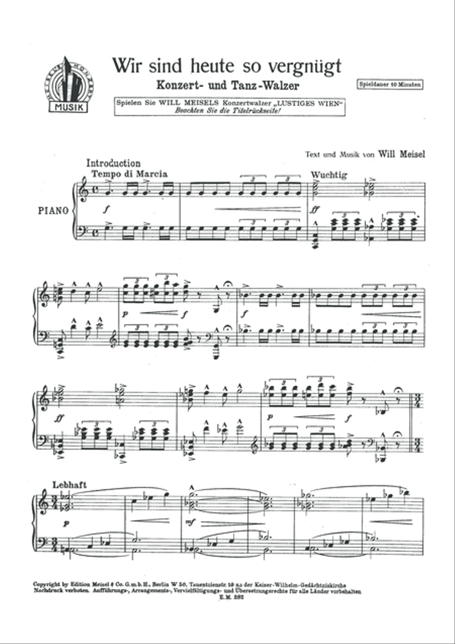 Wir sind heute so vergnugt Piano, Vocal scores gallery preview page 2