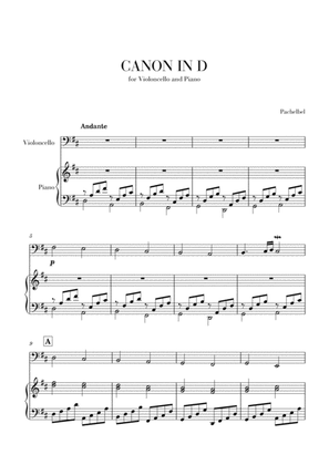 Book cover for Canon in D for Cello and Piano