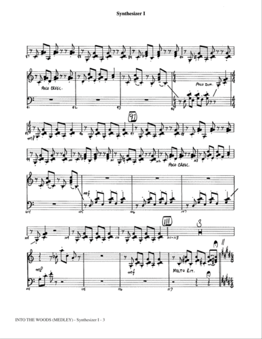 Into The Woods (Medley) - Synthesizer I Choir scores gallery preview page 3