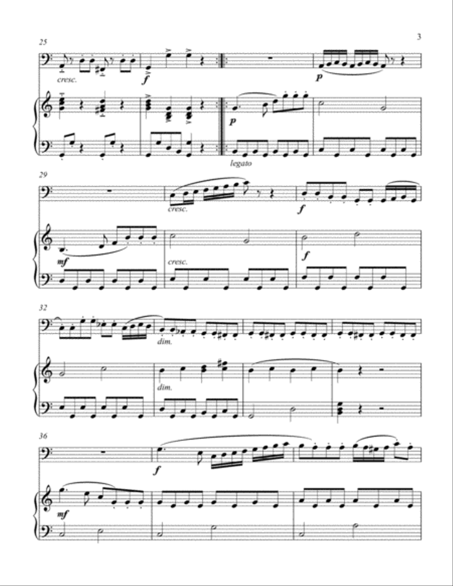 Sonatina-Clementi (Op. 36, No. 3) (bass C instrument solo) Small Ensemble scores gallery preview page 4