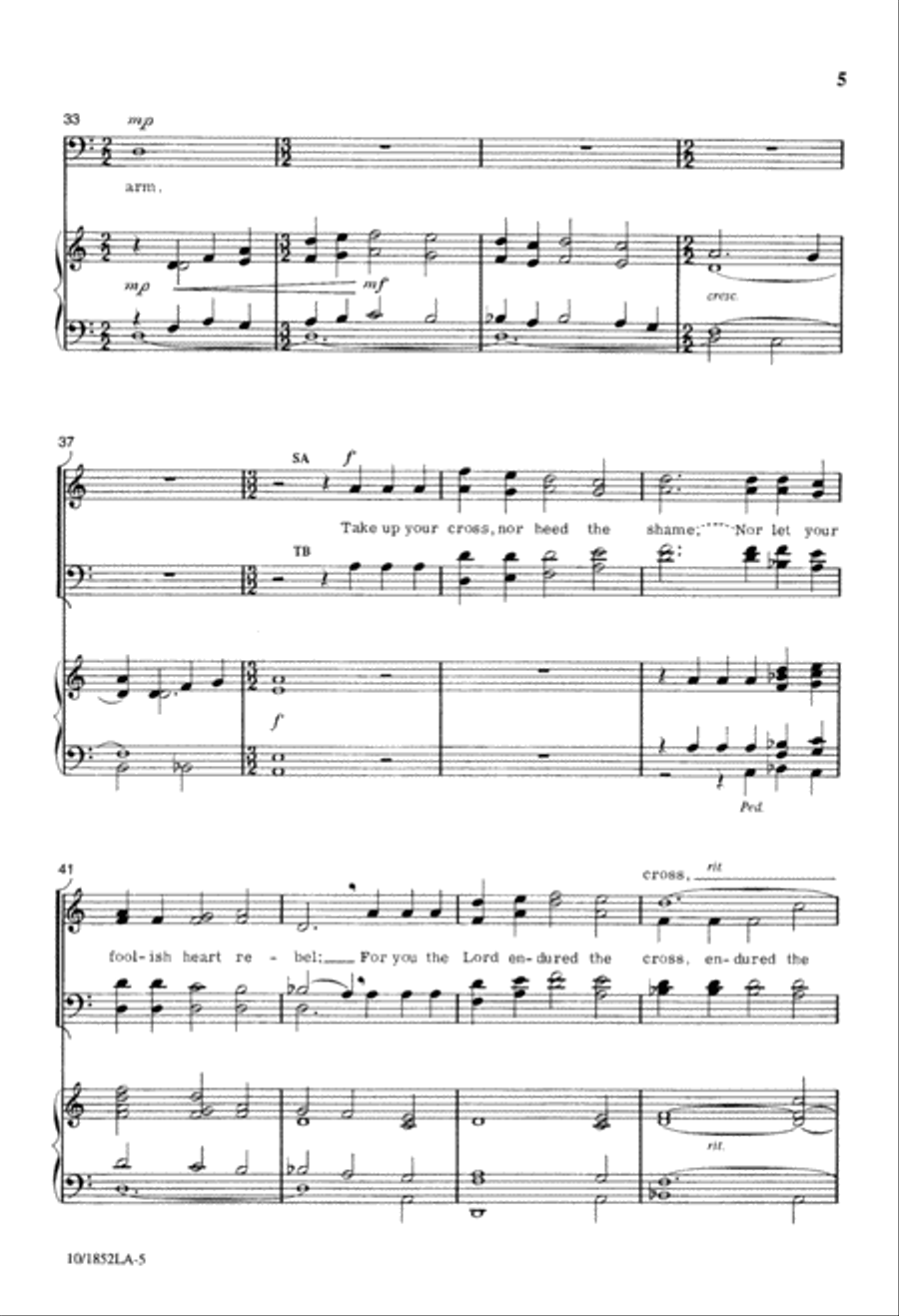 Take Up Your Cross 4-Part scores gallery preview page 5