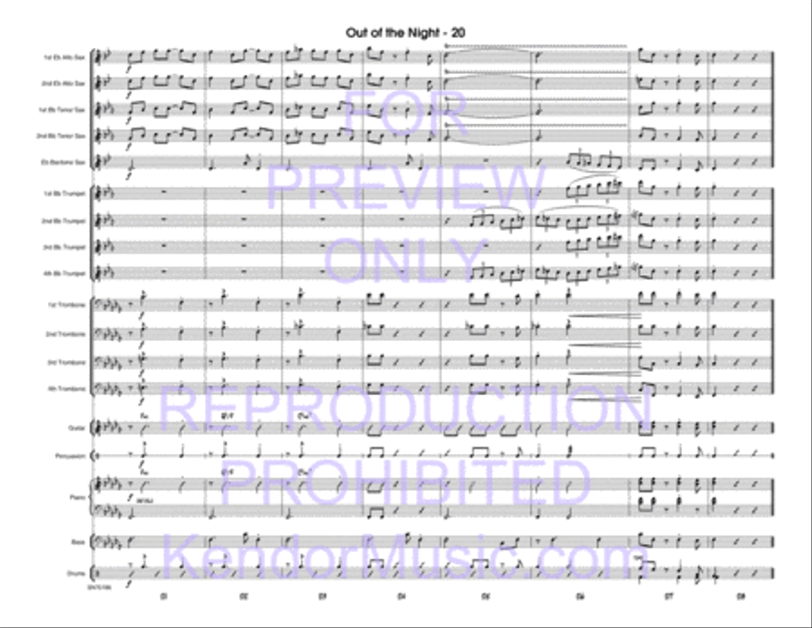 Out Of The Night (Dark Orchid) (Full Score) Jazz Ensemble scores gallery preview page 21