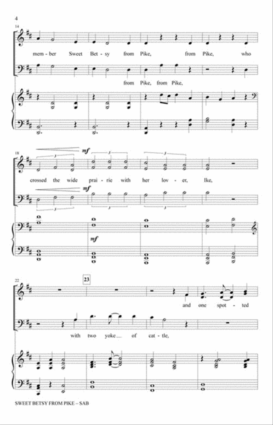 Sweet Betsy from Pike 3-Part scores gallery preview page 3