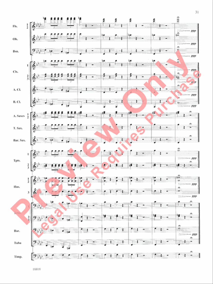 Symphony No. 9 New World, Finale Concert Band scores gallery preview page 32