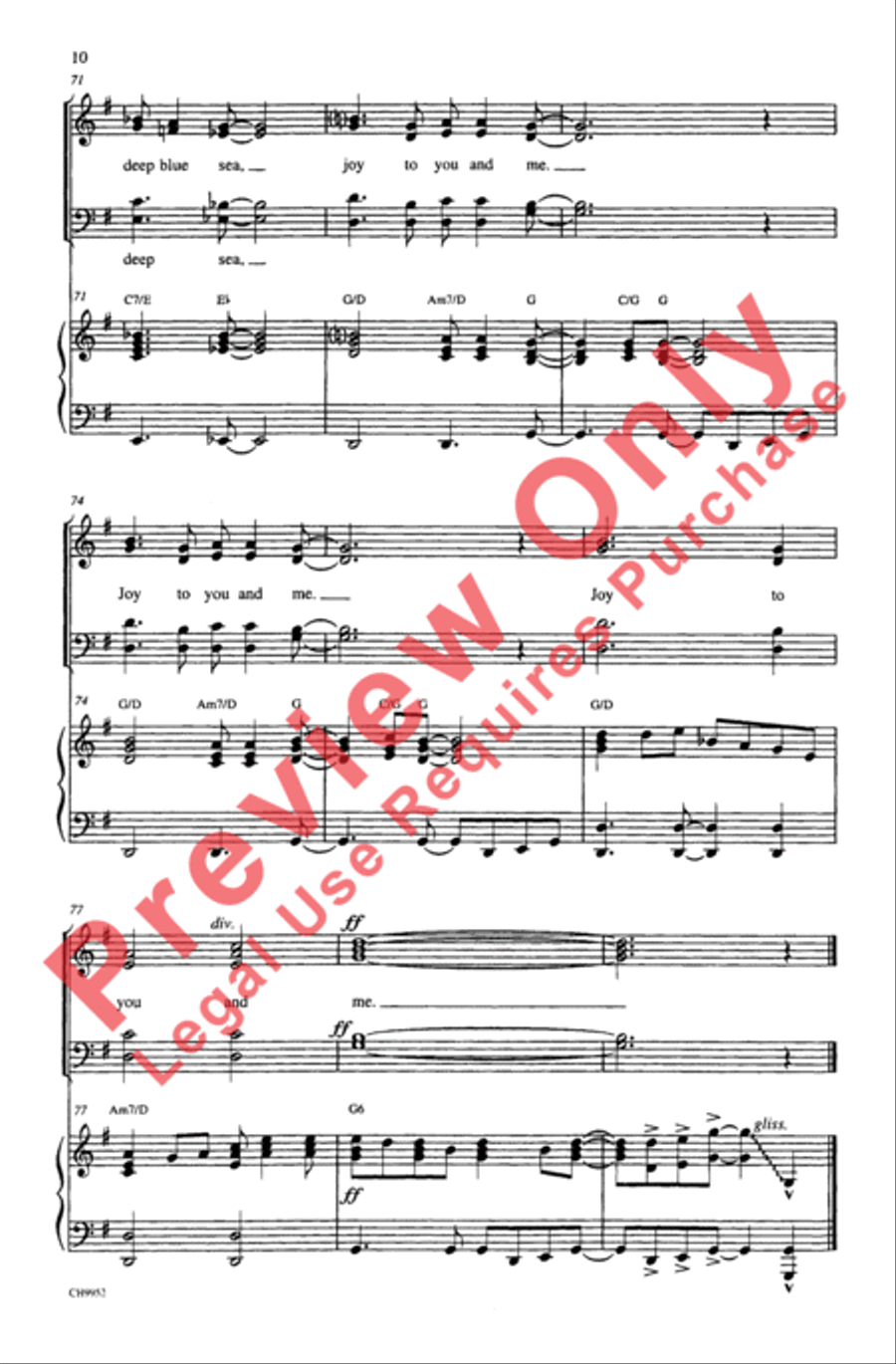 Joy to the World (Jeremiah Was a Bullfrog) 4-Part scores gallery preview page 10