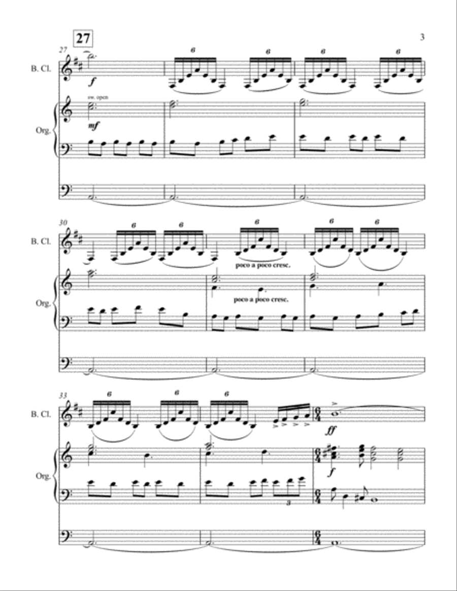 Affirmations for Bass Clarinet and Organ Woodwind Duet scores gallery preview page 3