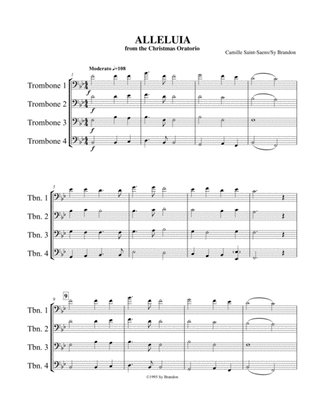 Alleluia from The Christmas Oratorio for 4 Trombones