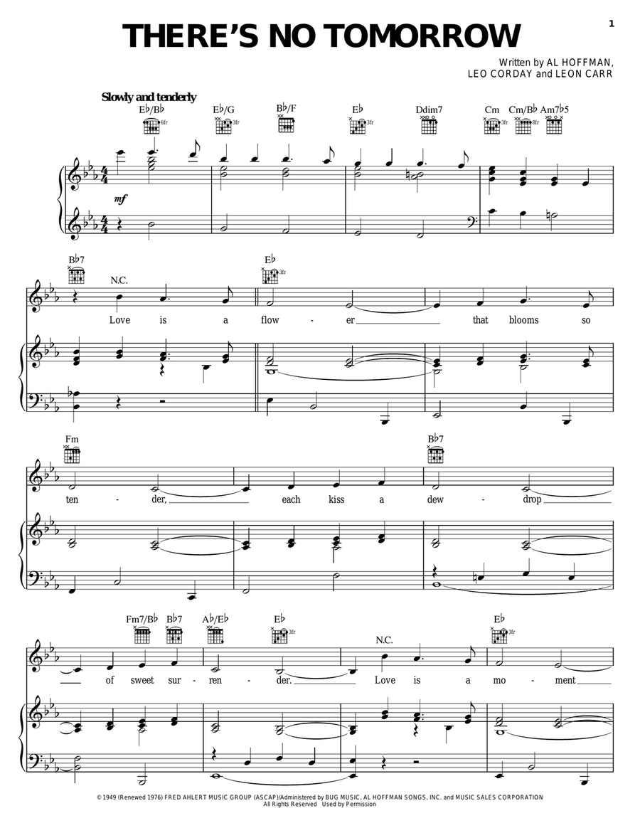 There's No Tomorrow There's No Tomorrow Guitar scores gallery preview page 1