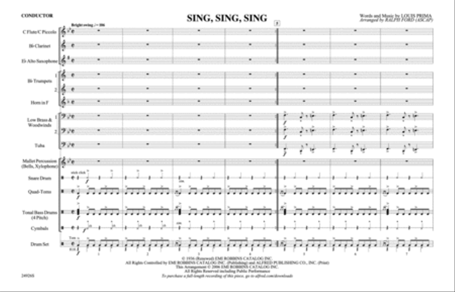 Sing, Sing, Sing Marching Band scores gallery preview page 15