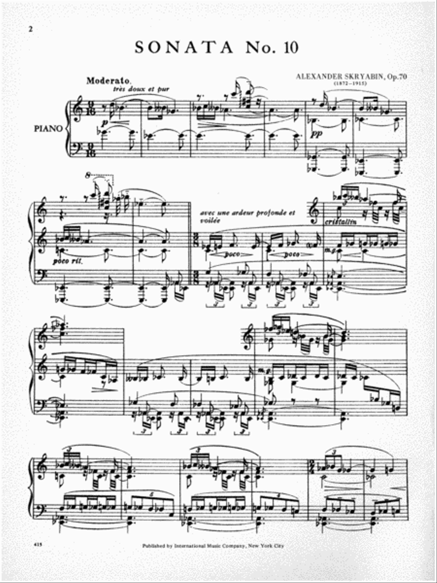 Sonata No. 10 In C Major, Opus 70 Piano Solo scores gallery preview page 2