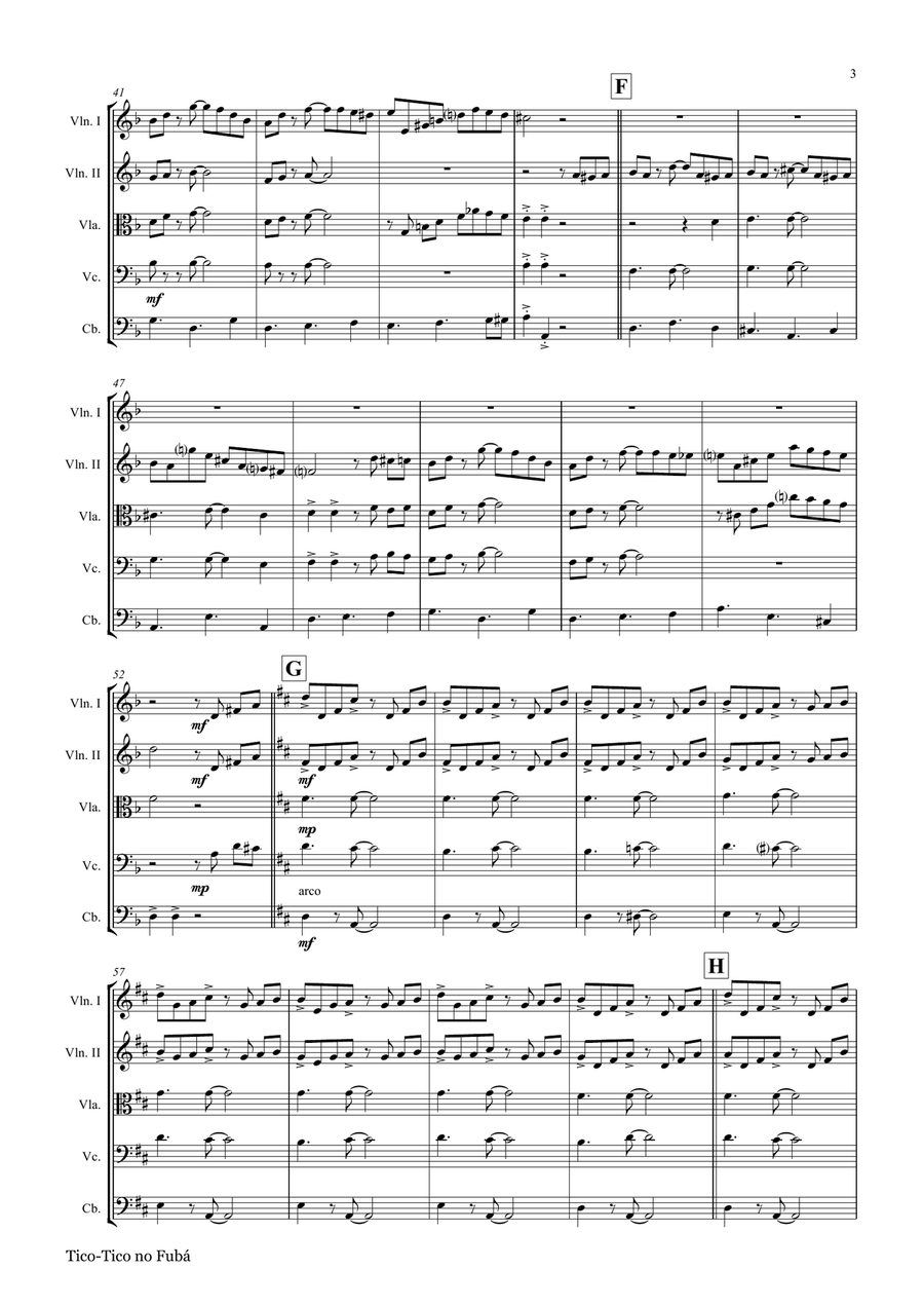 Tico-Tico no Fubá - Choro - String Orchestra String Orchestra scores gallery preview page 4