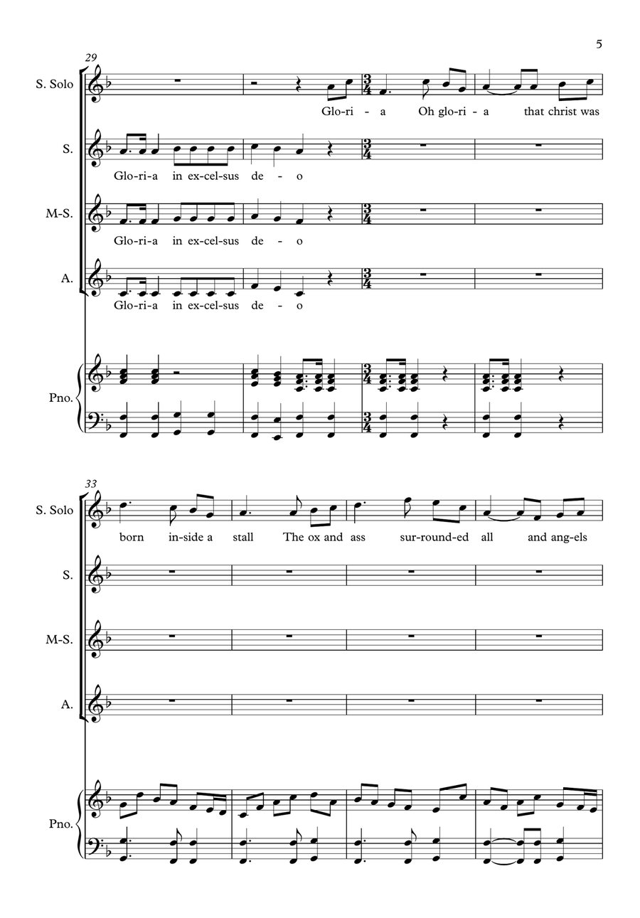 A Little Christmas Mass SSA scores gallery preview page 5