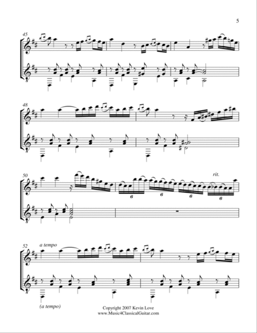 Capricho Arabe (Oboe and Guitar) - Score and Parts Oboe scores gallery preview page 5