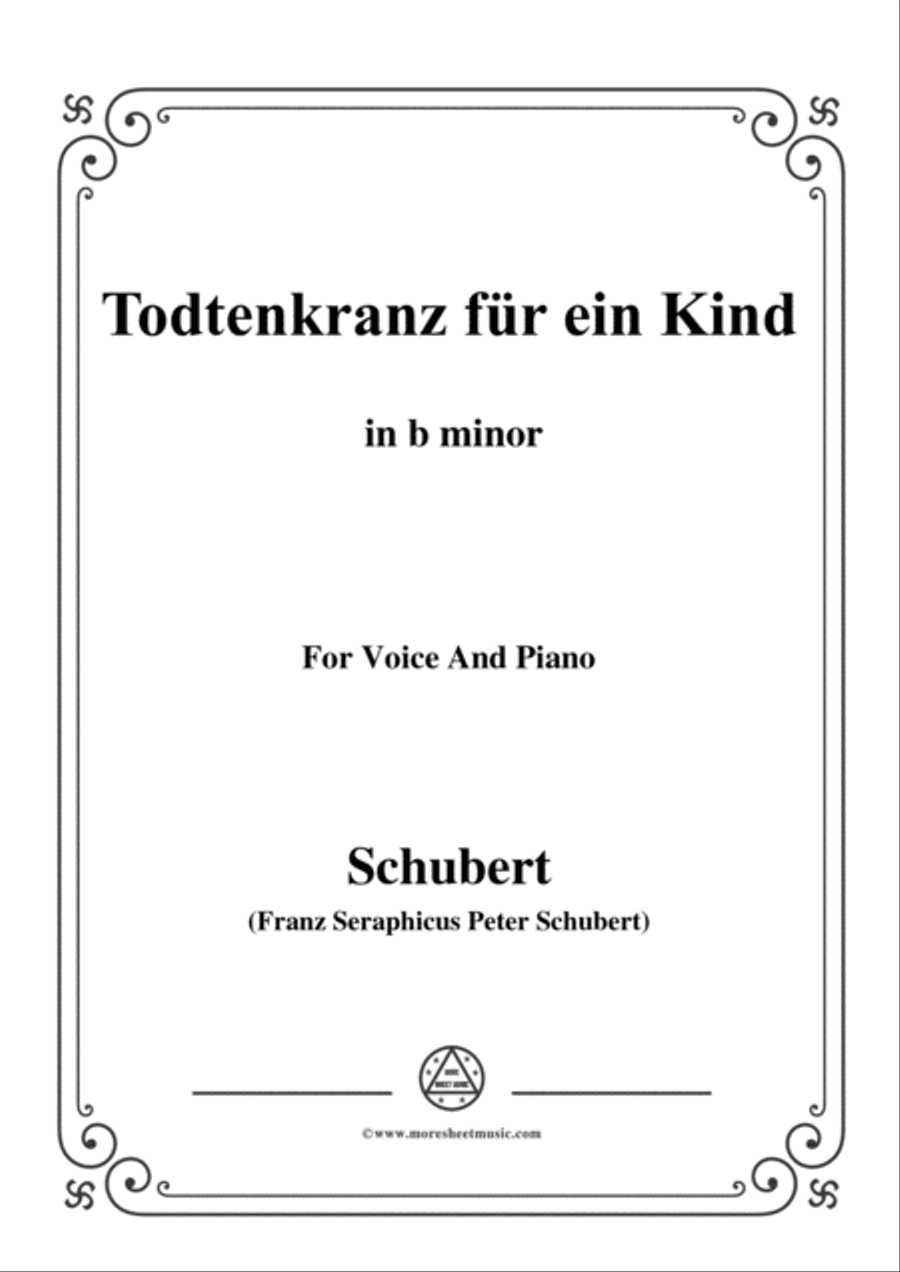 Schubert-Todtenkranz für ein Kind,in b minor,for Voice&Piano Voice scores gallery preview page 1