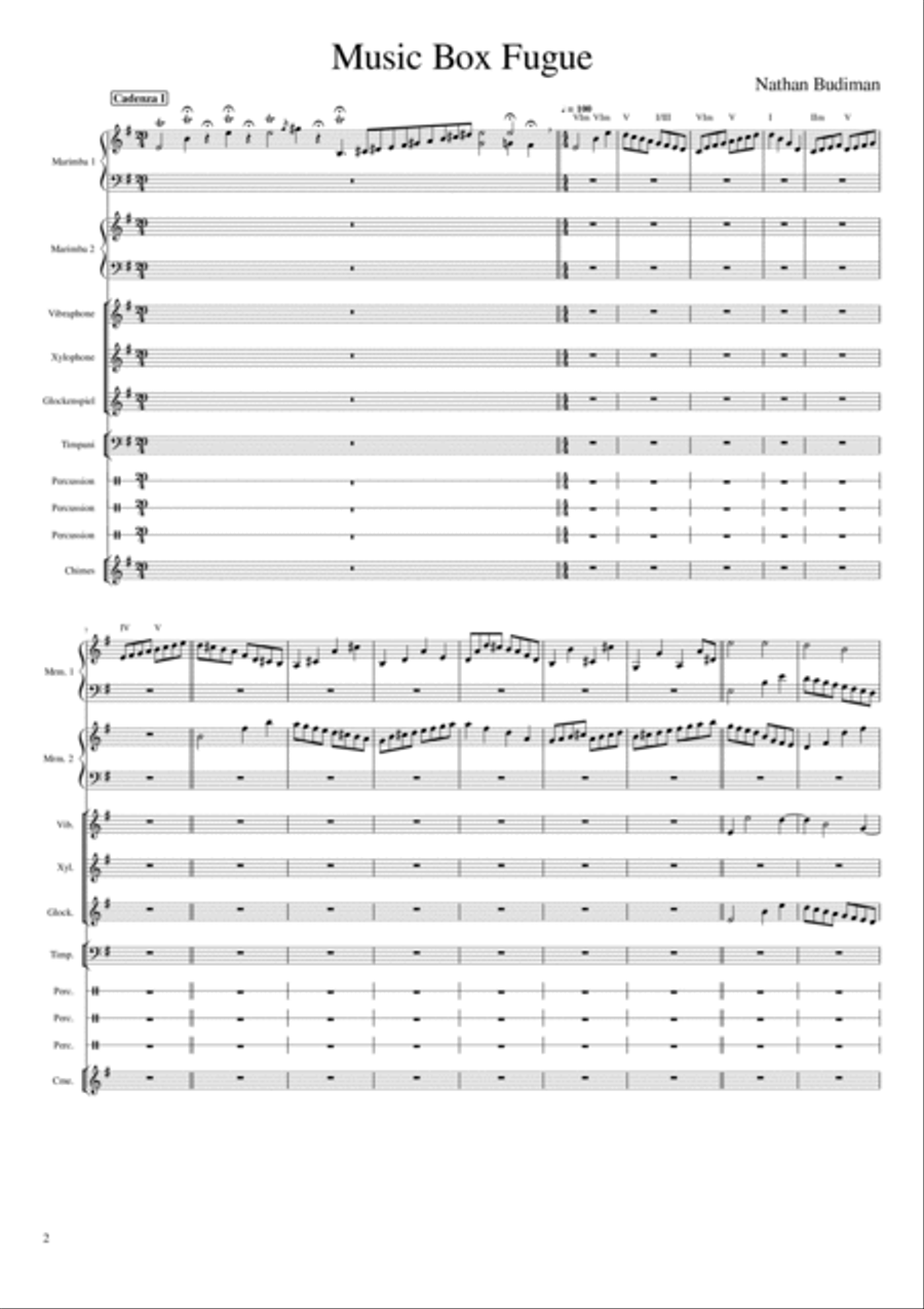 Music Box Fugue Music Box Fugue Percussion Ensemble scores gallery preview page 2