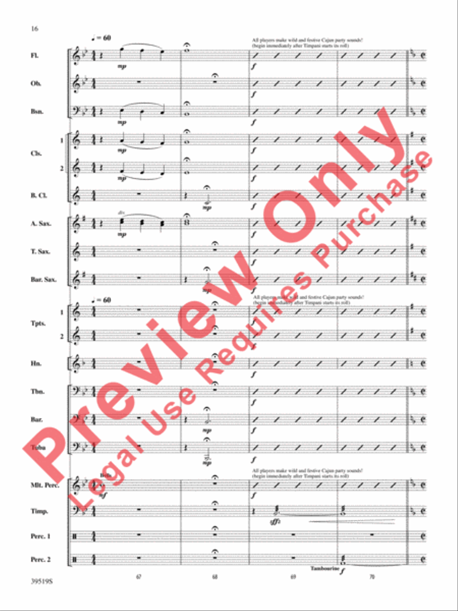 Zydeco Cajun Crawdad Dance Concert Band scores gallery preview page 17