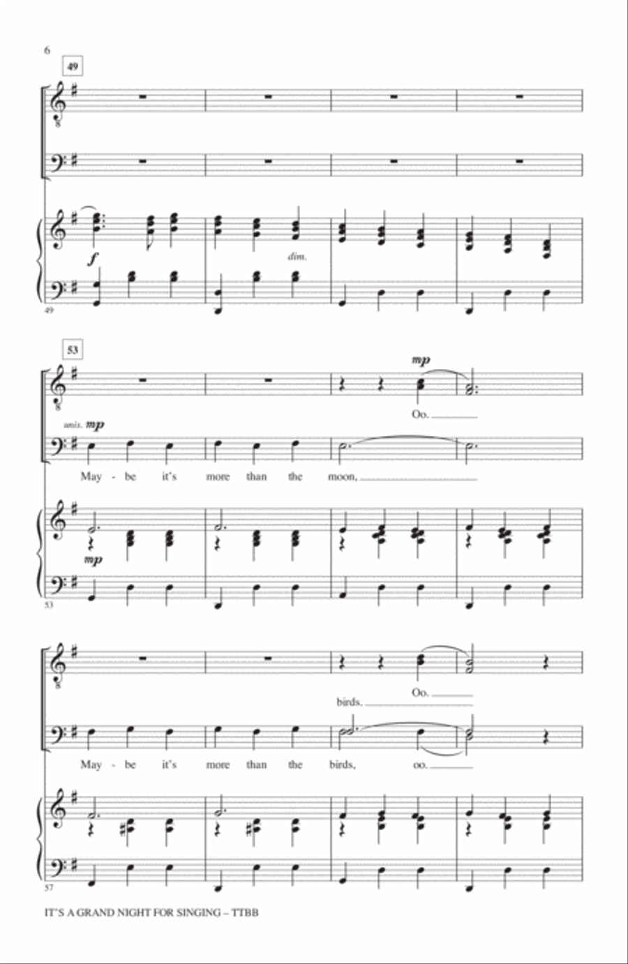 It's A Grand Night For Singing TTBB scores gallery preview page 5