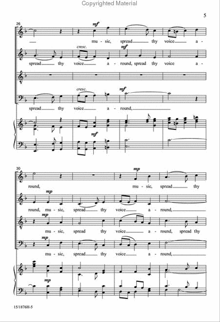 Music, Spread Thy Voice Around 4-Part scores gallery preview page 4