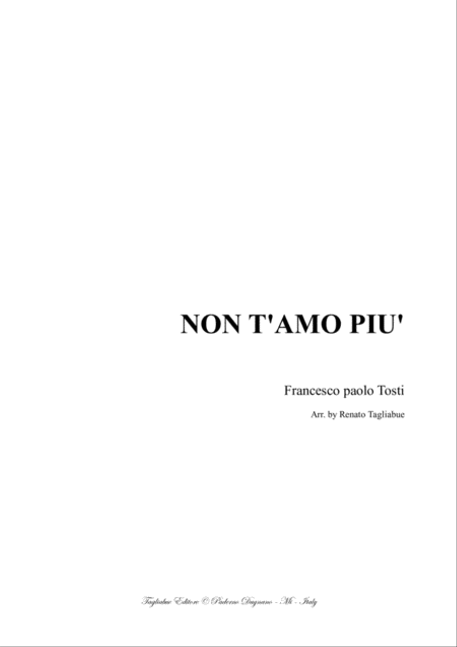 NON T'AMO PIU' - F.P. Tosti - For Piano Piano Solo scores gallery preview page 1
